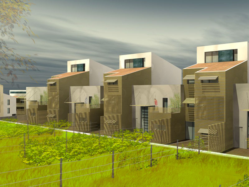 Image de perspective du du projet de logements neufs sur saint-etienne, Chantespoir : maitrise d'oeuvre Scodellari architecte