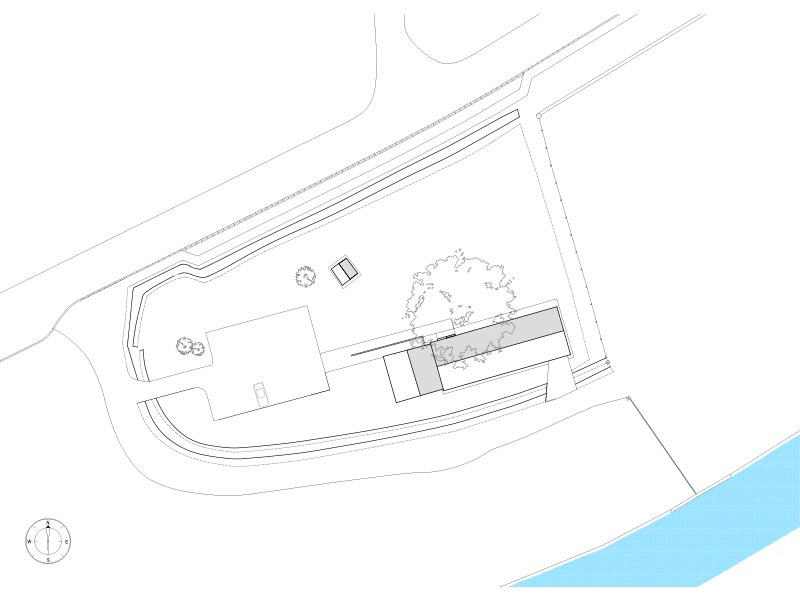 Plan masse actuel de la maison funéraire de Rive-de-Gier (42-Loire), dans les anciens locaux d'exploitation minière rénové par Pierre Scodellari, architecte DPLG sur Loire et Rhône-Alpes Auvergne