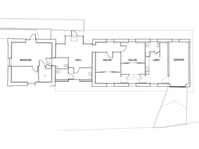 Plan projet de la maison funéraire de Rive-de-Gier (42-Loire), dans les anciens locaux d'exploitation minière rénové par Pierre Scodellari, architecte DPLG sur Loire et Rhône-Alpes Auvergne