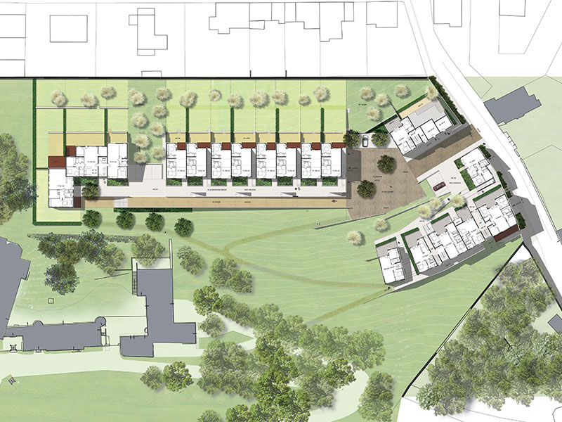 Image du plan masse du du projet de logements neufs sur saint-etienne, Chantespoir : maitrise d'oeuvre Scodellari architecte