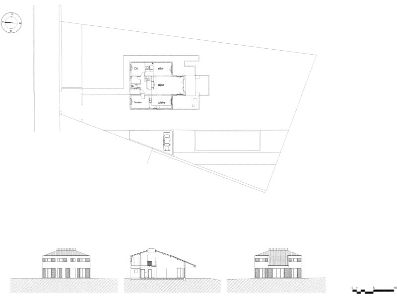Plan d'une maison neuve : Construction d'une maison individuelle d'architecte, architecte loire rhone alpes Auvergne Scodellari architecte